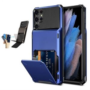 🐢2/$15 Galaxy S22 Ultra Case Wallet Card Holder Navy